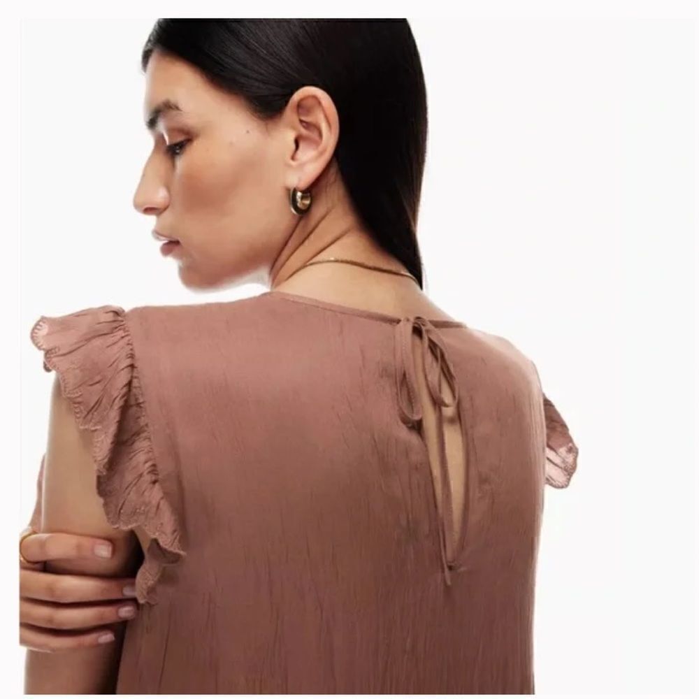 Wilfred Sidonie Dress in Mocha Sorbet Tiered Babydoll/ Mini Dress sz XS - Picture 11 of 11